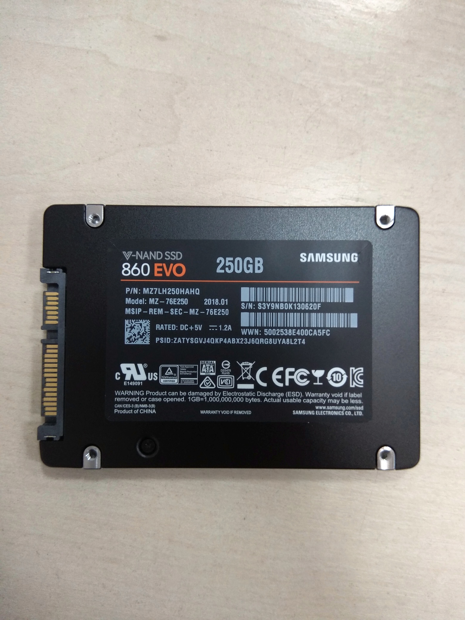 Samsung 860 Evo 250 Mz 76e250bw
