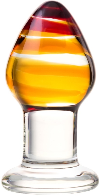 Анальная пробка Sexus Glass с изогнутым кончиком, бесцветный 912188 - Sexus Glass - Анальные пробки - Купить