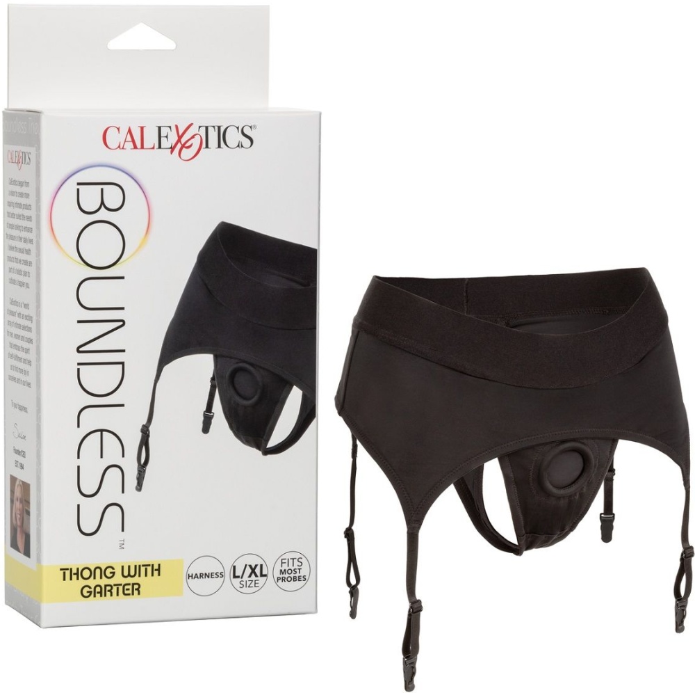 Трусики для страпона Strap-on-me Heroine Harness L, черные 6015957 - Strap-on-me - Трусики с кольцом - Купить
