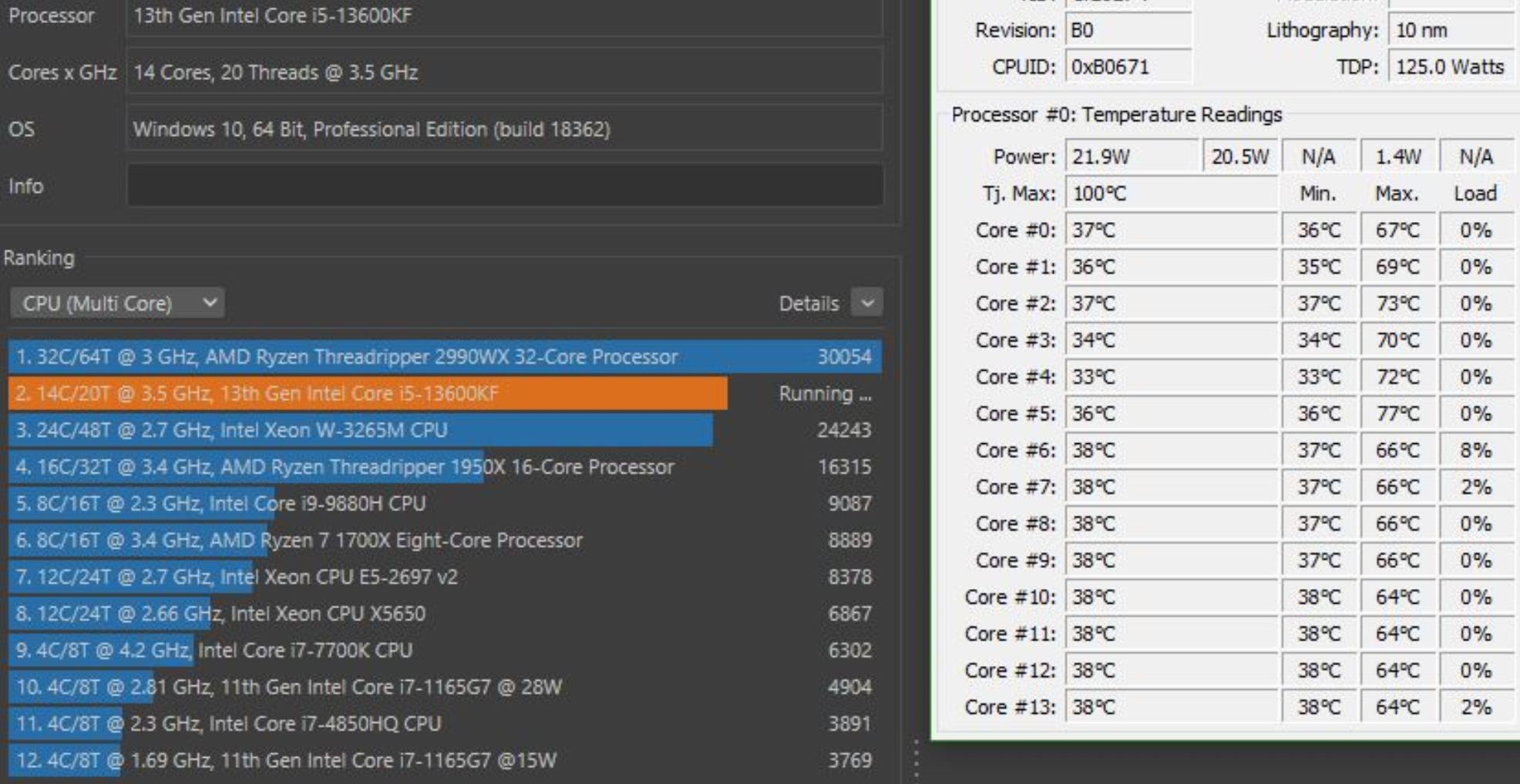 Intel Core i5-13600KF 3.5GHz Socket-1700 OEM Desktop CPU SRMBE