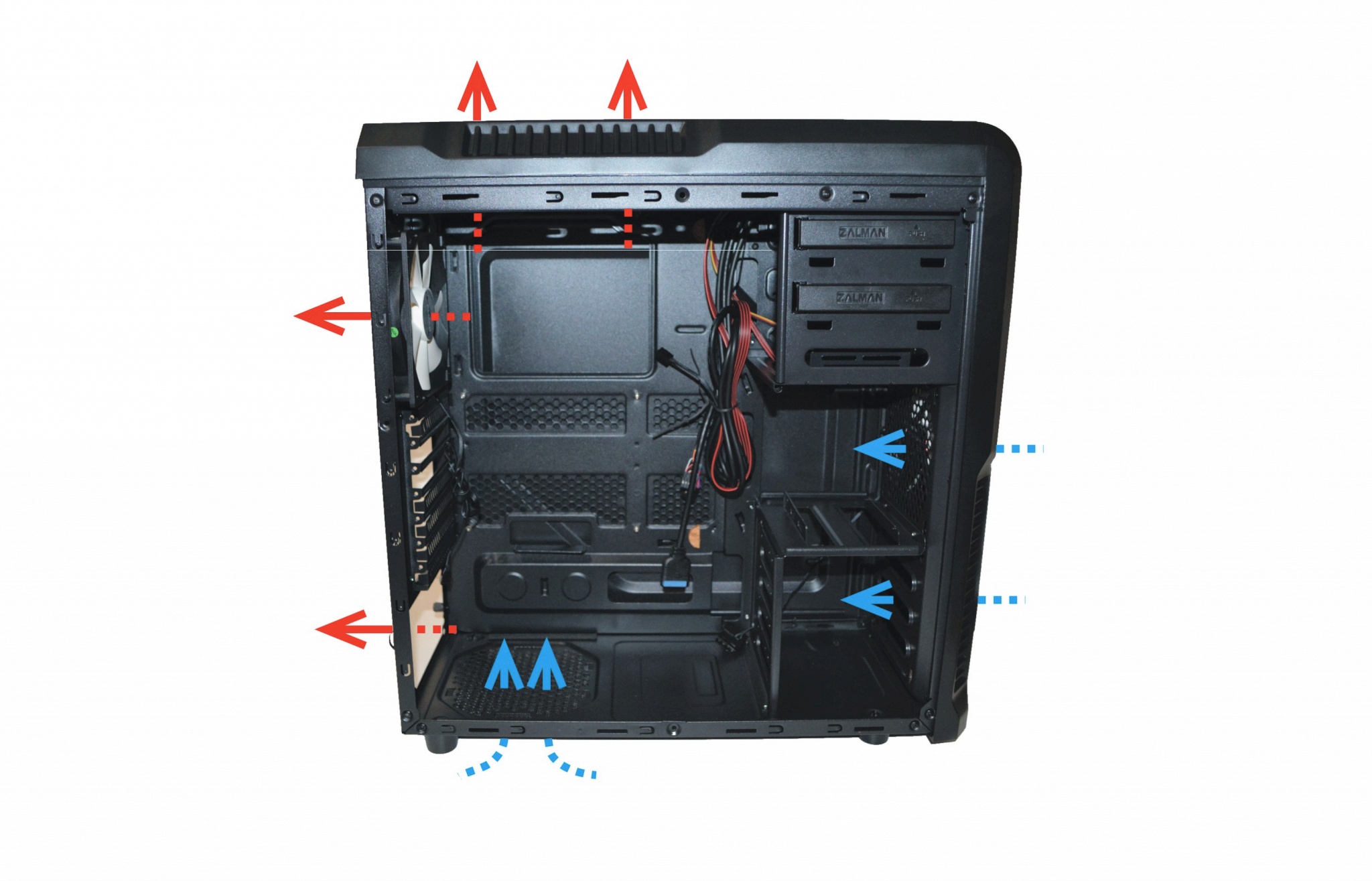 Zalman z3 plus как снять переднюю панель