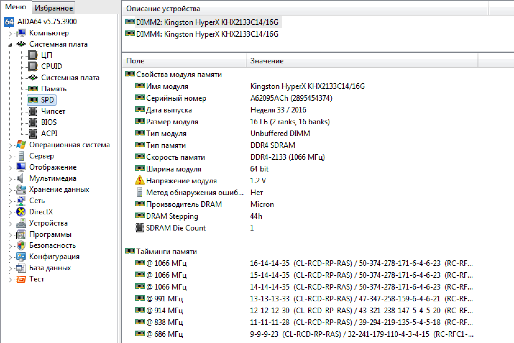 Kingston DDR4 32Gb