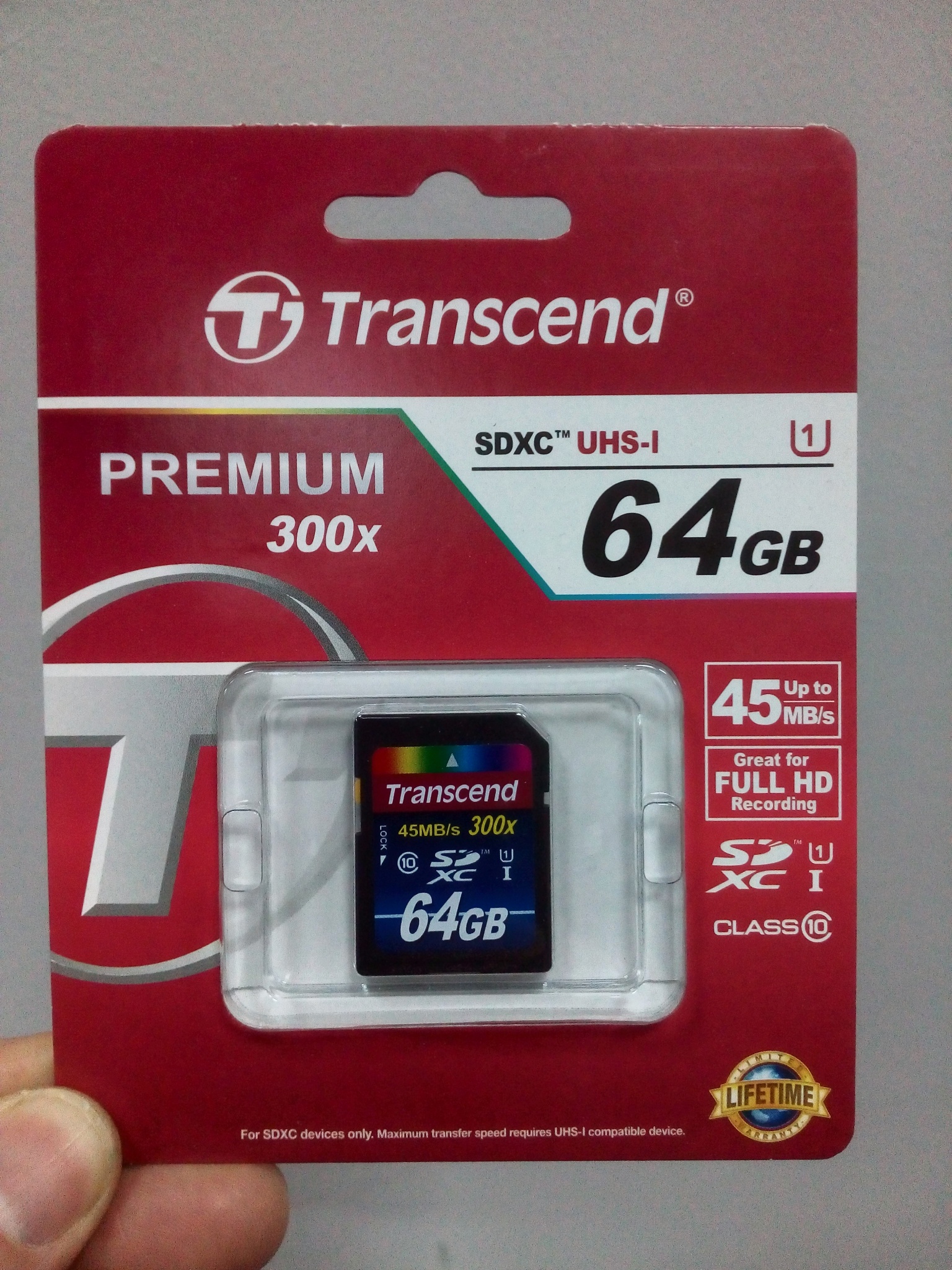 Карта памяти sdxc 64 гб transcend