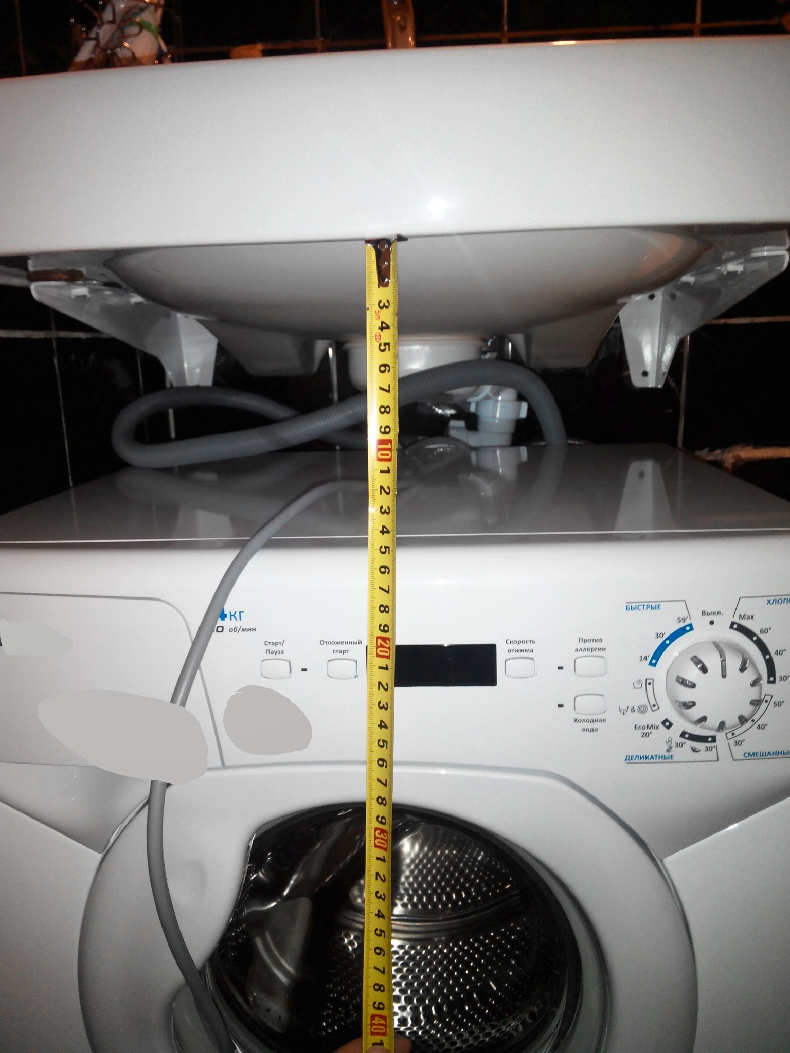 Santek раковина над стиральной машиной установка