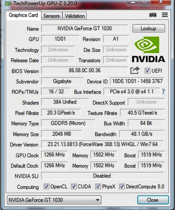 Обзор на Видеокарта GIGABYTE GeForce GT 1030 1290Mhz PCI-E 3.0 2048Mb 6008Mhz 64 bit DVI HDMI OC (GV-N1030OC-2GI) - изображение 17