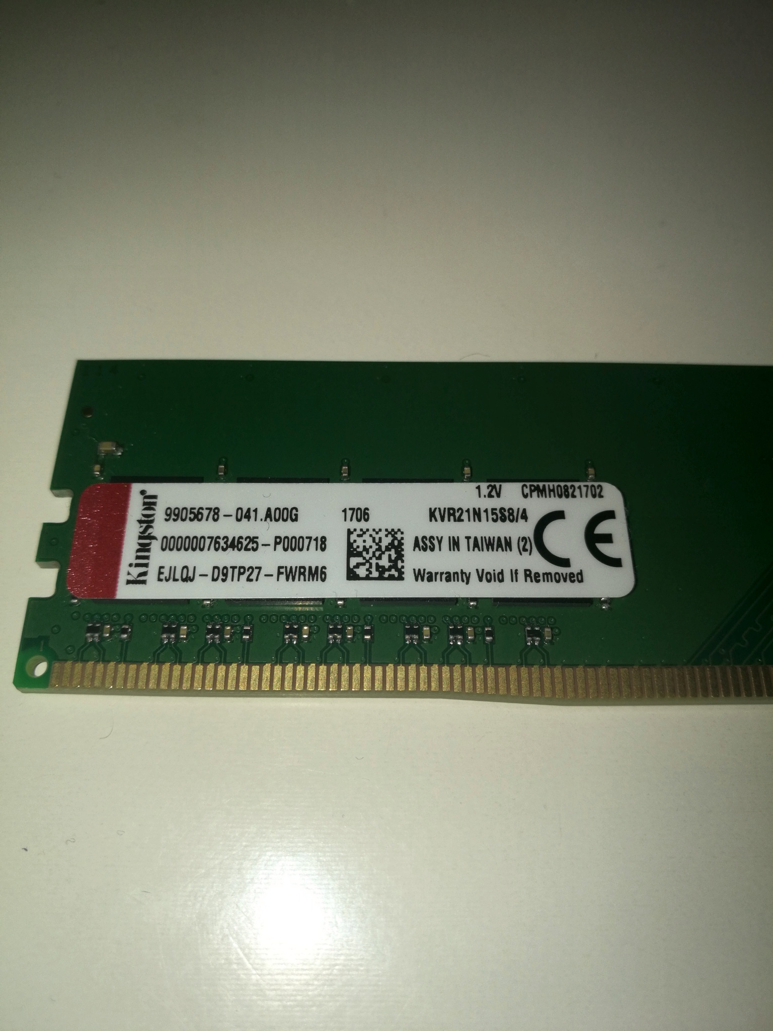 Обзор от покупателя на Оперативная память Kingston DDR4 4Gb 