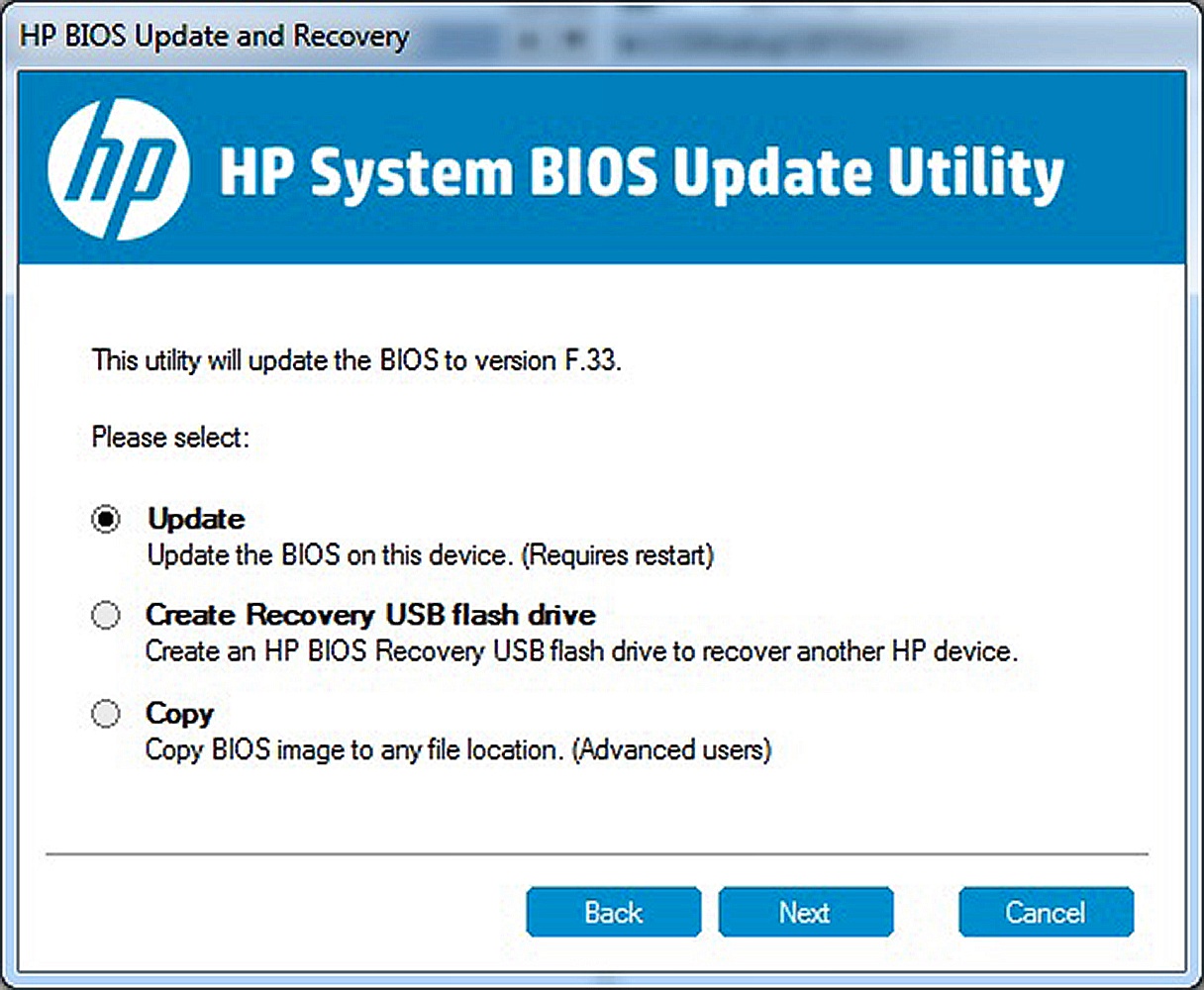 hp laptop bios update