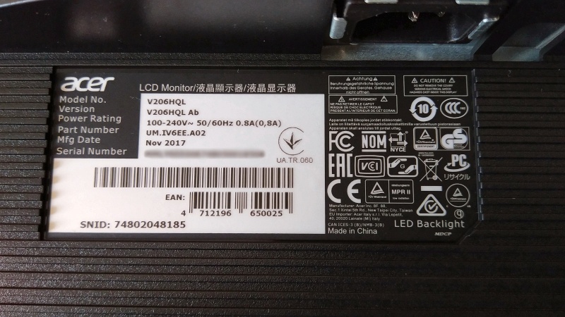 Обзор на Монитор Acer V206HQLAb, 19.5", Black - изображение 9