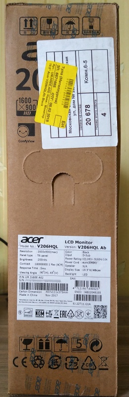 Обзор на Монитор Acer V206HQLAb, 19.5", Black - изображение 3