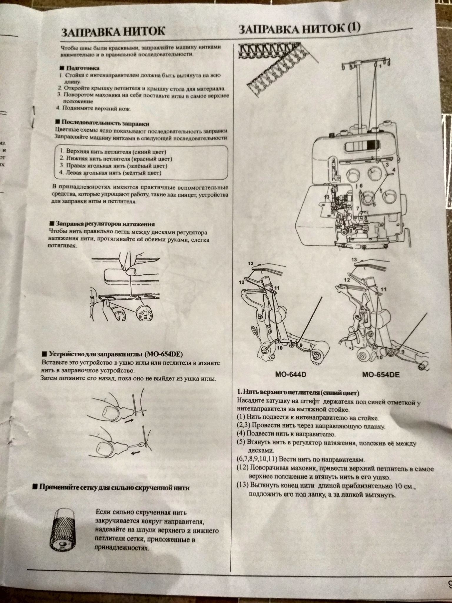 Схема заправки juki mo 75e