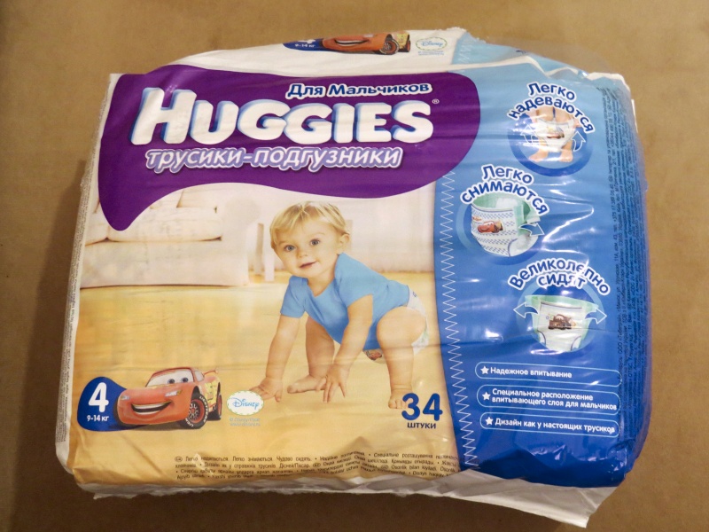 Обзор на Трусики-подгузники Huggies для мальчиков 4 (9-14 кг.), 34 шт. 