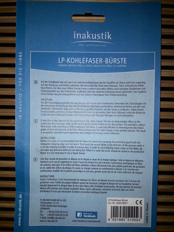 Обзор на Щетка антистатическая Inakustik Premium Record Brush, 004528001 - изображение 5