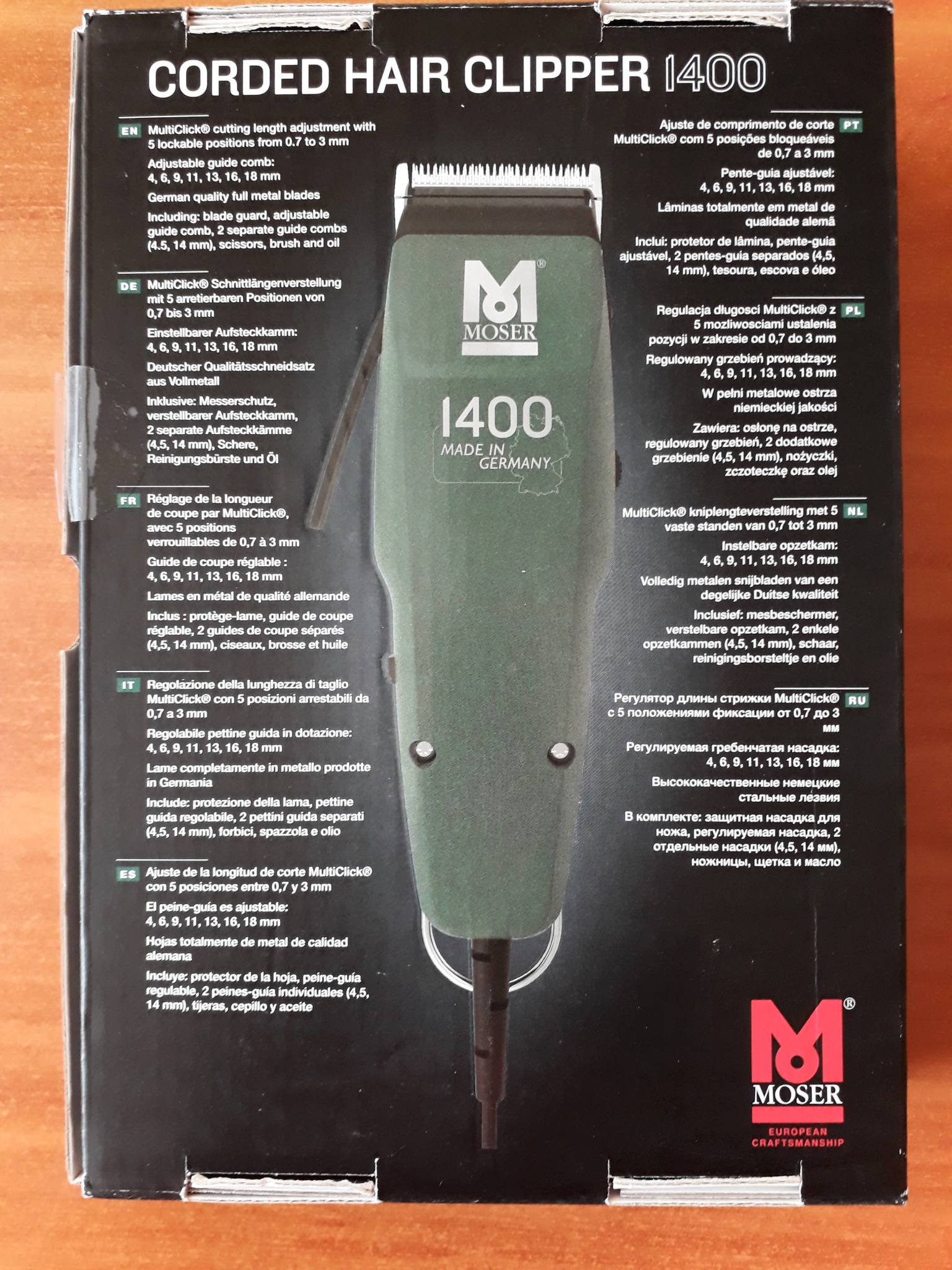 Hair clipper MOSER 1400 BLUE EDITION 0.7 - 18 мм