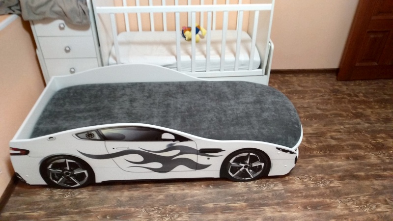 Обзор на Кровать-машина Бельмарко с матрасом Бондмобиль белый - изображение 2