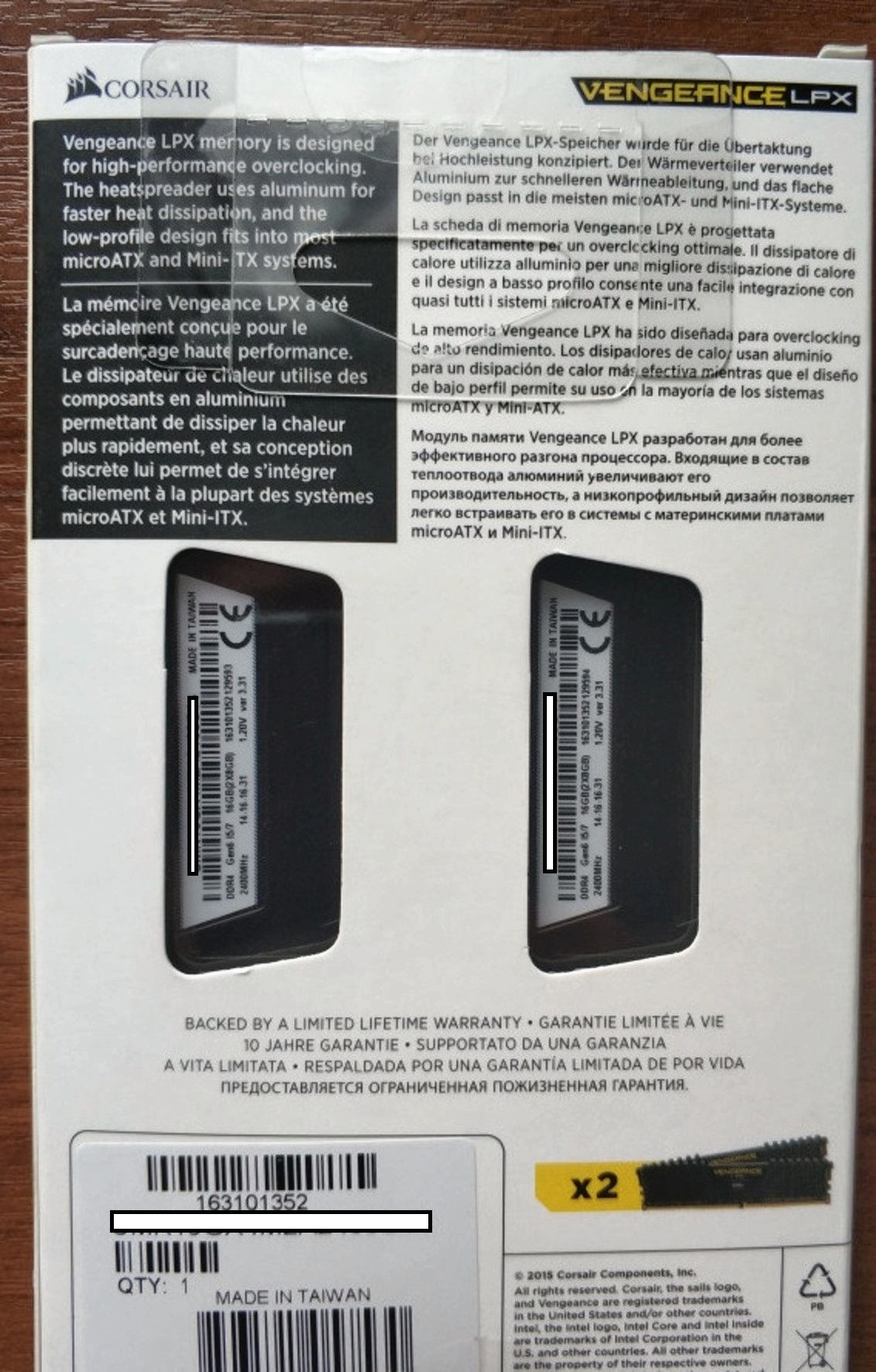Обзор от покупателя на Оперативная память Corsair DDR4 16Gb (2x8Gb