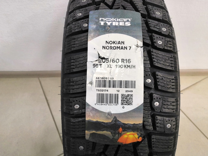 Шина nokian nordman 7 xl 205 60 r16 96t шип