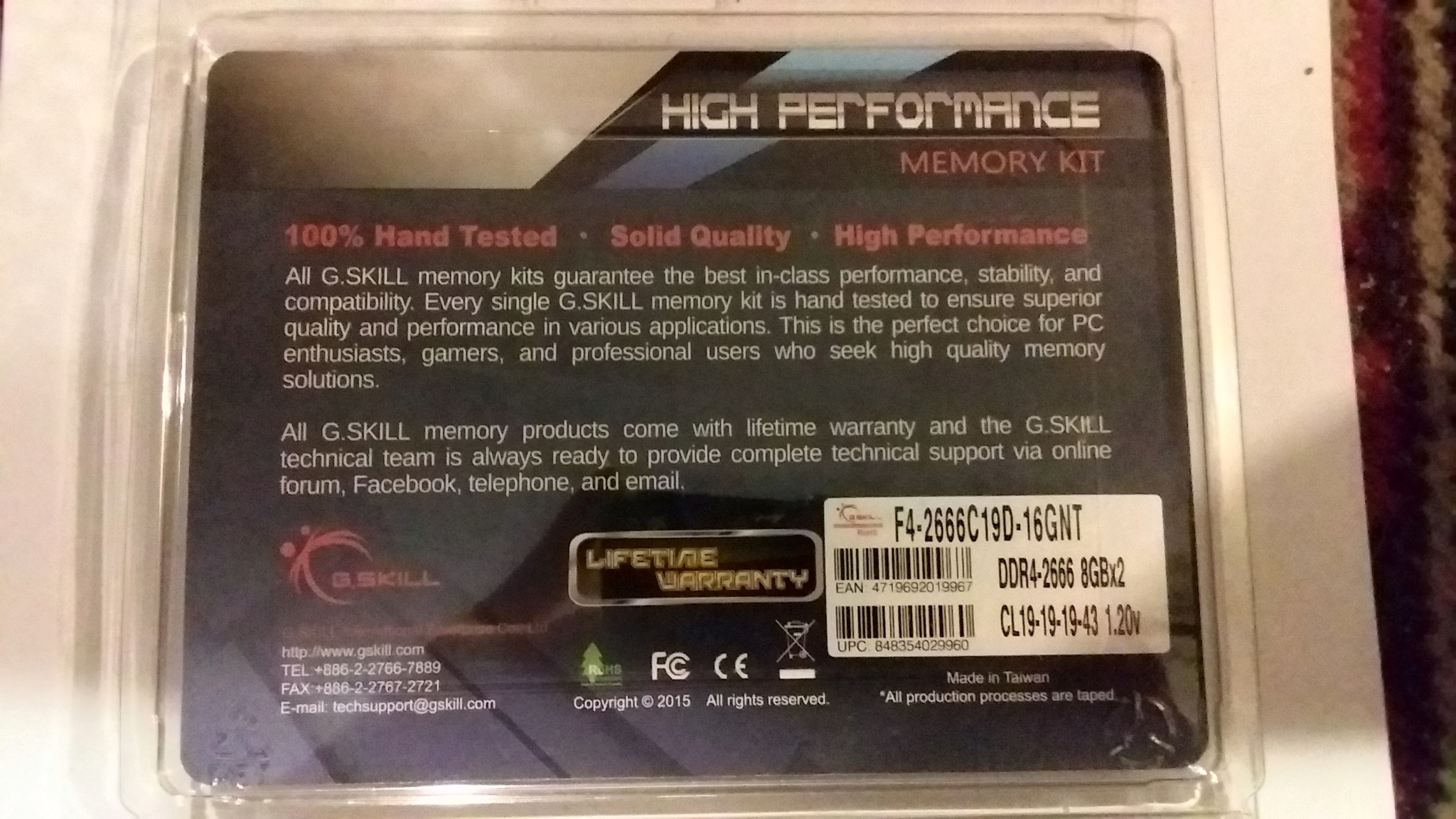 Обзор от покупателя на Оперативная память G.SKILL DDR4 16GB (2x8GB kit)  2666MHz CL19 1.2V / (F4-2666C19D-16GNT) — интернет-магазин ОНЛАЙН ТРЕЙД.РУ