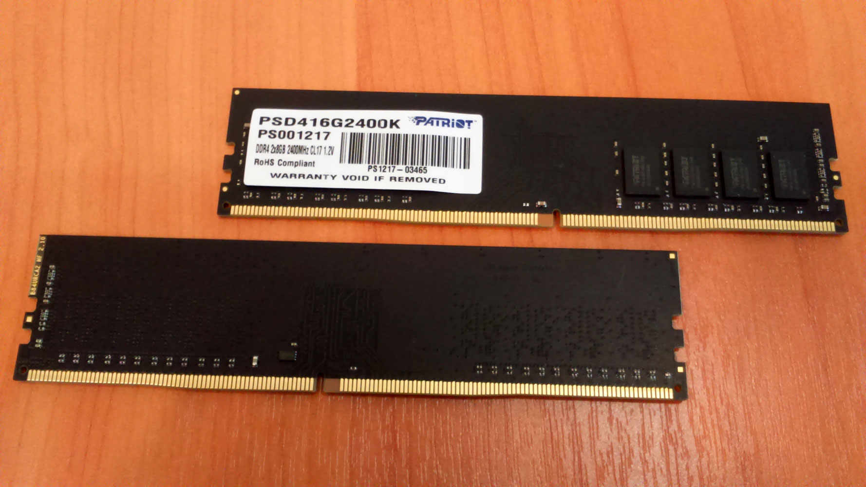 Обзор от покупателя на Оперативная память Patriot DDR4 16Gb (2x8Gb) 2400MHz  pc-19200 (PSD416G2400K) — интернет-магазин ОНЛАЙН ТРЕЙД.РУ