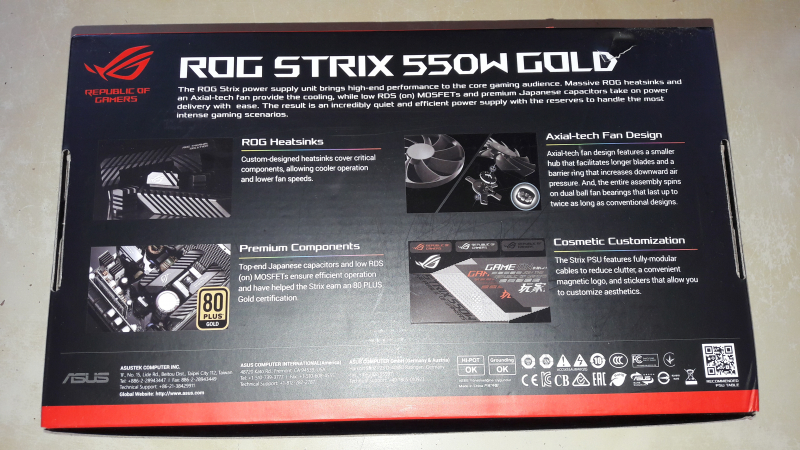 Обзор на Блок питания Asus ROG STRIX 550G чёрный 550W 80 Plus Gold (90YE00A2-B0NA00) - изображение 3