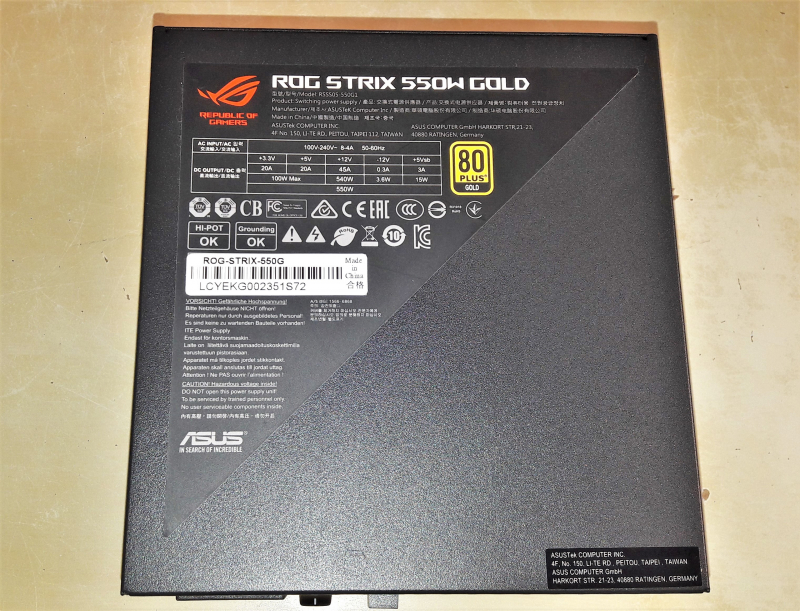 Обзор на Блок питания Asus ROG STRIX 550G чёрный 550W 80 Plus Gold (90YE00A2-B0NA00) - изображение 9