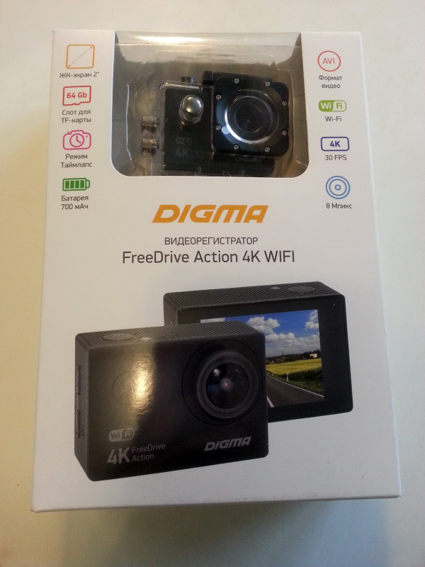 Обзор на Видеорегистратор Digma FreeDrive Action 4K WiFi - изображение 2