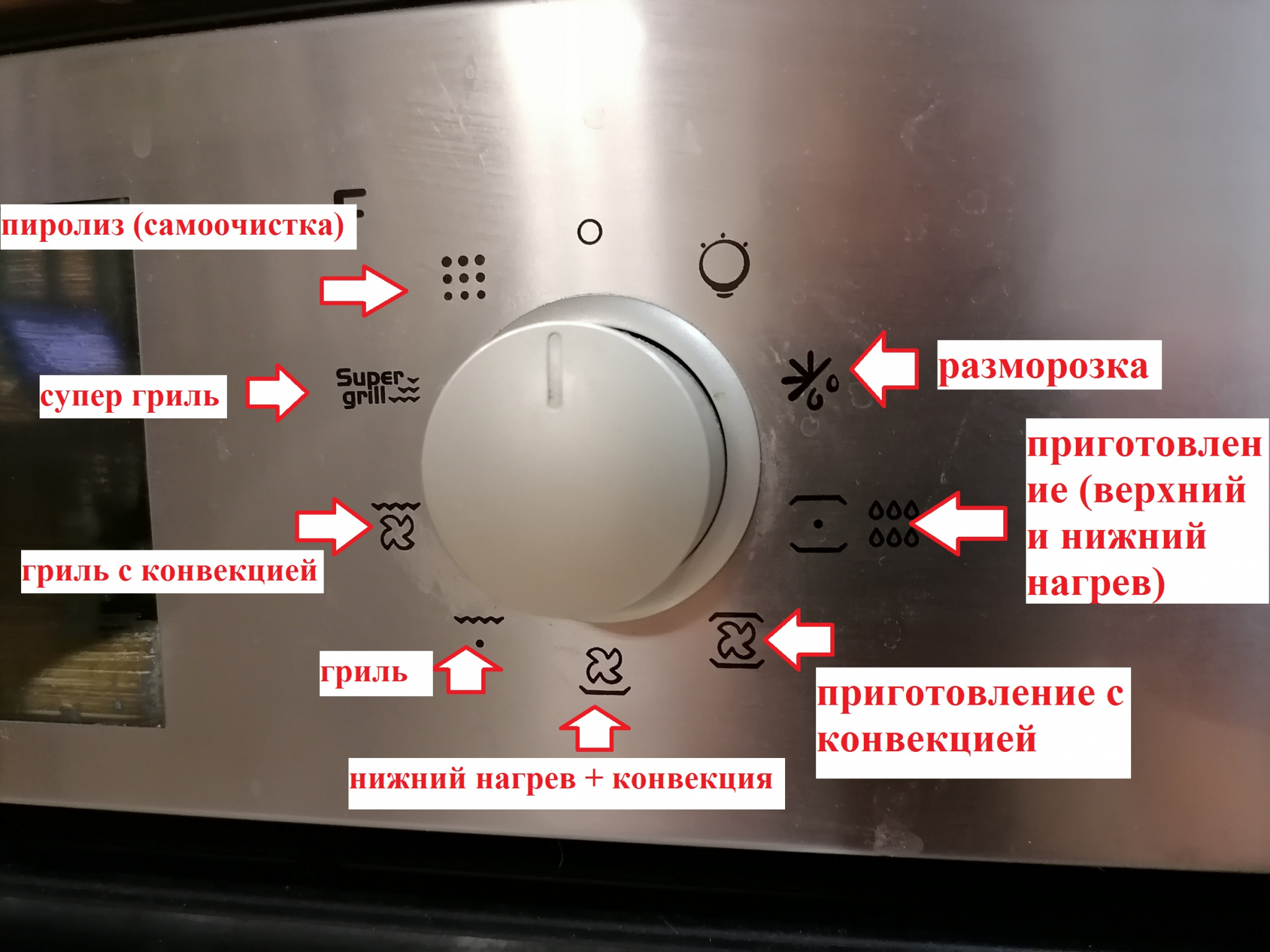 Как включить гриль в духовке