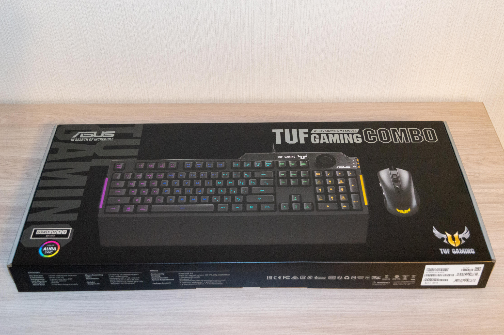 Обзор от покупателя на Комплект клавиатура и мышь ASUS TUF Gaming Combo K1  & M3 (черный) — интернет-магазин ОНЛАЙН