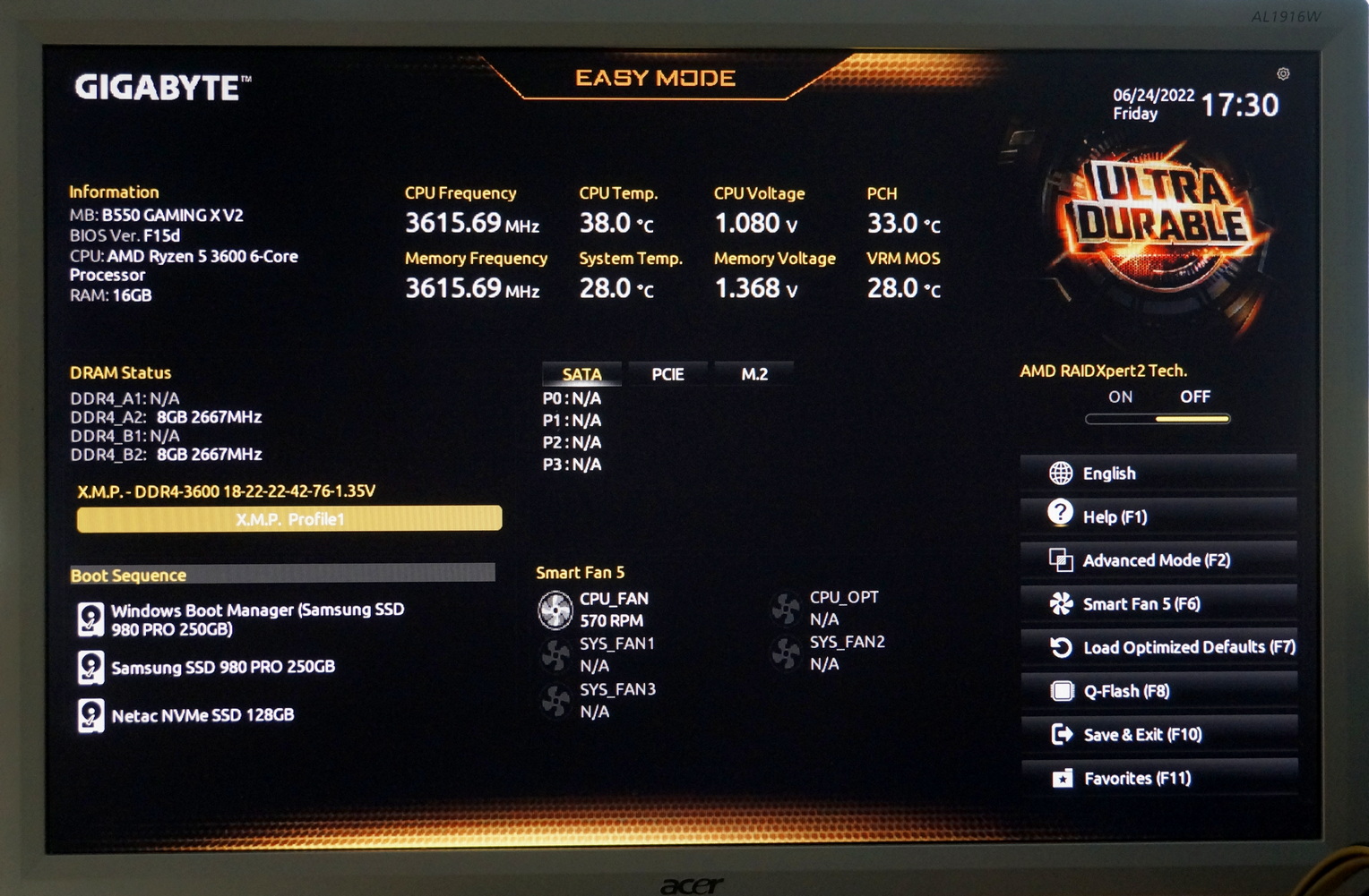 Обзор от покупателя на Материнская плата GIGABYTE B550 GAMING X V2 (AM4 ...