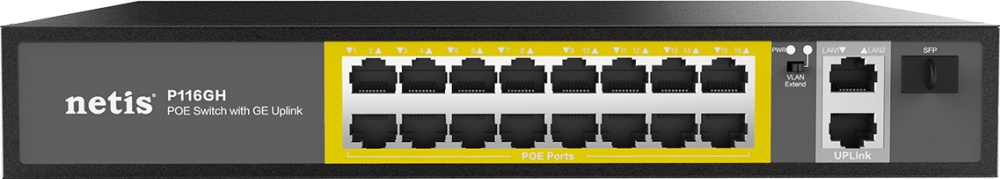 Коммутатор NETIS P116GH — купить по низкой цене в интернет-магазине ОНЛАЙН ТРЕЙД.РУ