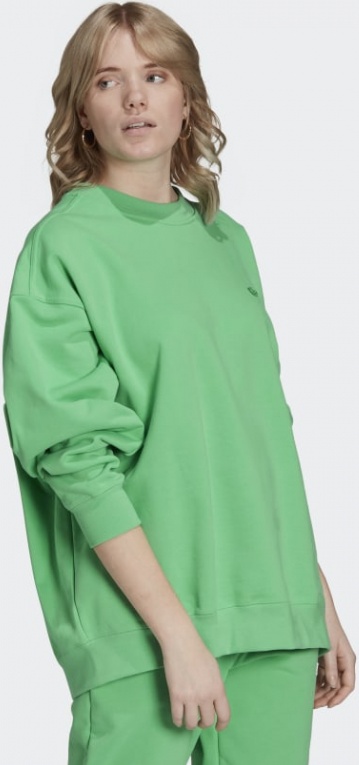 Свитшот ADIDAS H11392 Adicolor Oversize женский, цвет зелёный