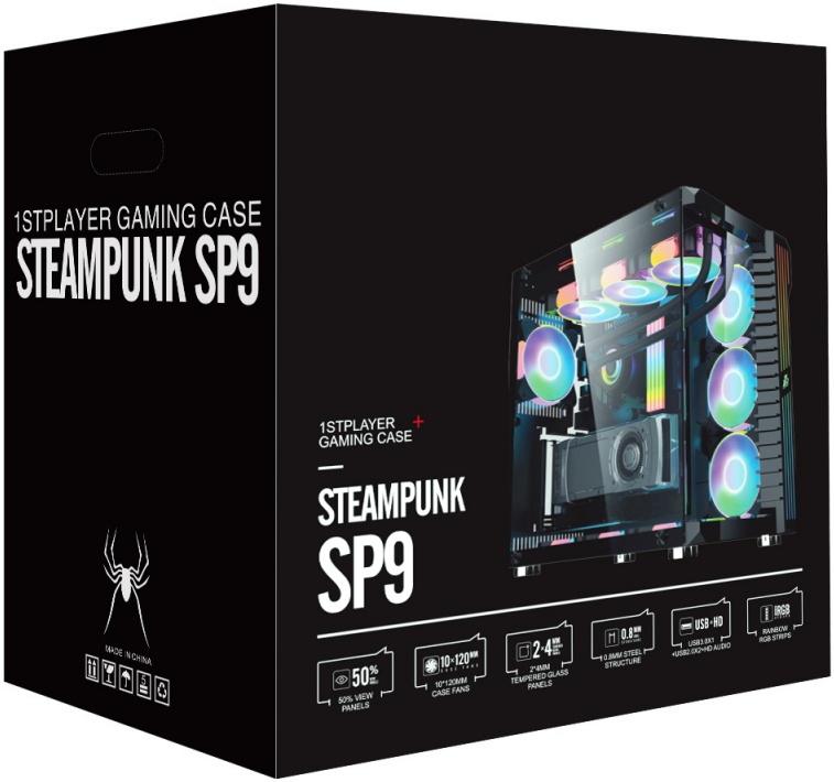 Купить Корпус 1STPLAYER STEAMPUNK SP9 Black SP9-BK в интернет-магазине ...