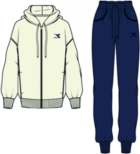 Спортивный костюм DIADORA L.TRACKSUIT HD FZ CORE DR10217985020011 женский, цвет белый, синий, размер S DR10217985020011/S - низкая цена, доставка или самовывоз по Твери. Спортивный костюм DIADORA L.TRACKSUIT HD FZ CORE DR10217985020011 женский, цвет белый, синий, размер S купить в интернет магазине ОНЛАЙН ТРЕЙД.РУ.