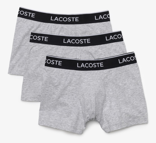 Боксеры (3 шт.) LACOSTE 5H3389CCA мужские, цвет серый, размер M 5H3389CCA-M — купить по низкой цене в интернет-магазине ОНЛАЙН ТРЕЙД.РУ