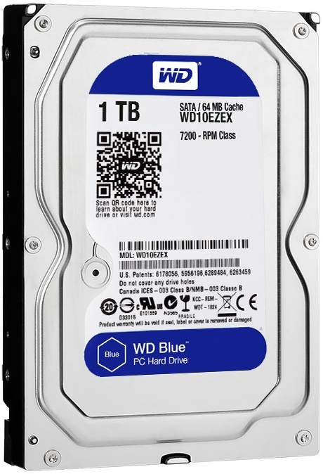 Жесткий диск 3.5 Western Digital WD Caviar Blue 1 ТБ, SATA III, 64 Mb, 7200 rpm (WD10EZEX)- низкая цена, доставка или самовывоз в Перми. Жесткий диск 3.5 Вестерн Диджитал WD Caviar Blue 1 ТБ, SATA III, 64 Mb, 7200 rpm (WD10EZEX) купить в интернет-магазине ОНЛАЙН ТРЕЙД.РУ.