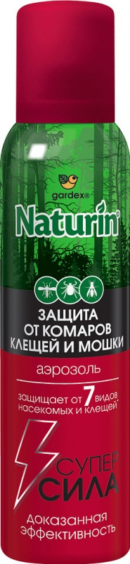 Аэрозоль GARDEX NATURIN Супер Сила 3в1 от комаров, клещей и мошки, 150 мл 4640016745494 — купить в интернет-магазине ОНЛАЙН ТРЕЙД.РУ