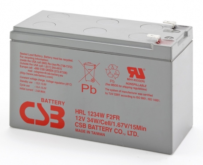 Аккумуляторная батарея для ИБП CSB HRL1234W, 12V 9Ah (HRL1234W) HRL1234W F2 FR — купить по низкой цене в интернет-магазине ОНЛАЙН ТРЕЙД.РУ