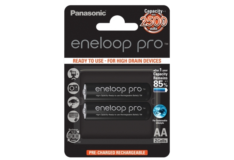 Аккумулятор Panasonic Eneloop Pro LR6 AA 2500 mAh R2U (уп 2 шт) - Изображение 1