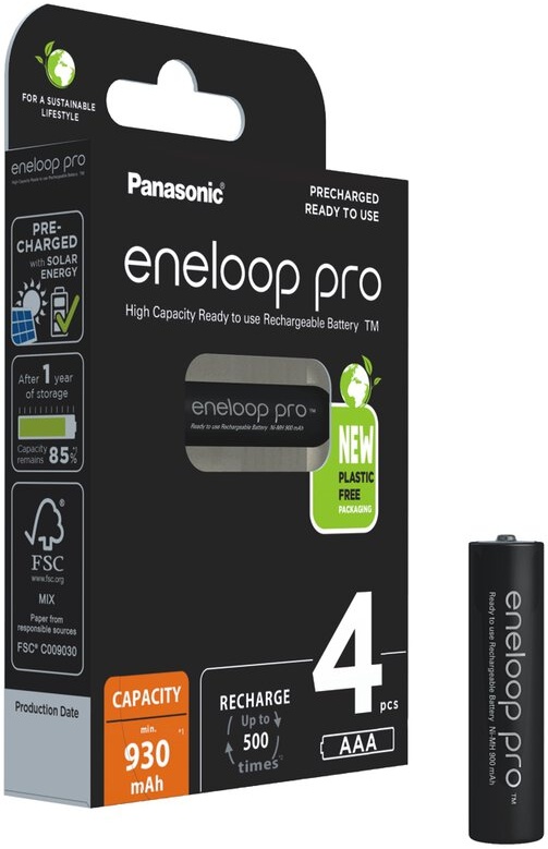 Аккумулятор Panasonic Eneloop Pro LR03 AAA 930 mAh (уп 4 шт) — купить в интернет-магазине ОНЛАЙН ТРЕЙД.РУ