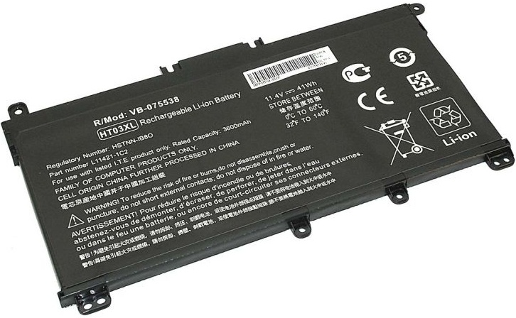 Аккумулятор для ноутбука VB parts HT03XL для ноутбуков HP 15-C S17-BY 250 G7 (HT03-3S1P, HSTNN-LB8M, L11119-855, L11421-422) 11,4V 41Wh ОЕМ 075538 - низкая цена, доставка или самовывоз по Екатеринбургу. Аккумулятор для ноутбука Вб Партс HT03XL для ноутбуков HP 15-C S17-BY 250 G7 (HT03-3S1P, HSTNN-LB8M, L11119-855, L11421-422) 11,4V 41Wh ОЕМ купить в интернет магазине ОНЛАЙН ТРЕЙД.РУ