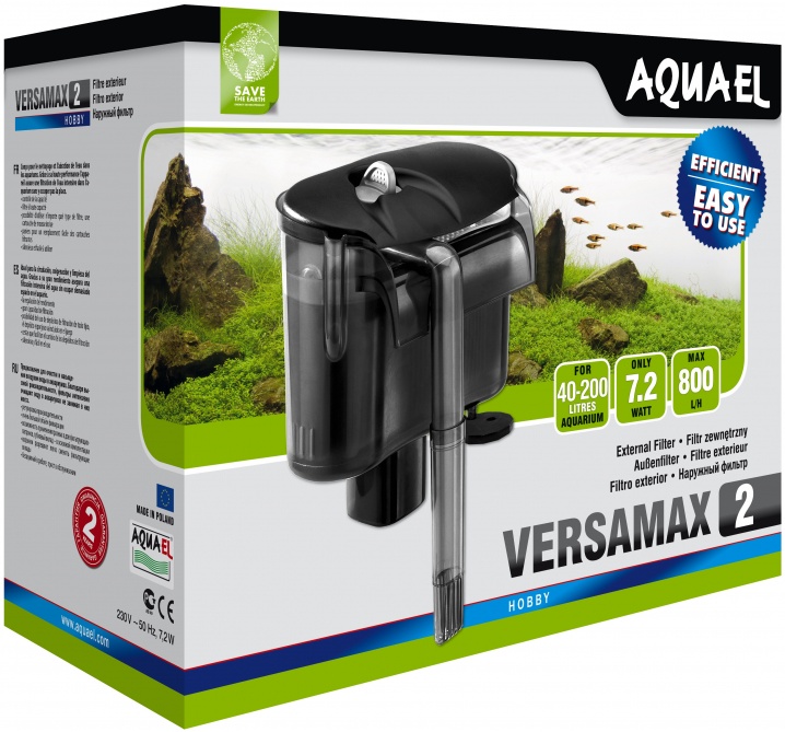 Внешний навесной фильтр AQUAEL VERSAMAX 2 для аквариума 40 - 200 л (800 л/ч, 7.2 Вт) 101706 — купить по низкой цене в интернет-магазине ОНЛАЙН ТРЕЙД.РУ