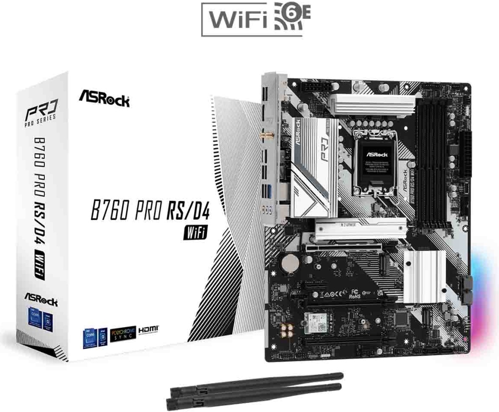 Материнская плата ASRock B760 PRO RS/D4 WIFI (LGA1700, ATX) — купить по низкой цене в интернет-магазине ОНЛАЙН ТРЕЙД.РУ