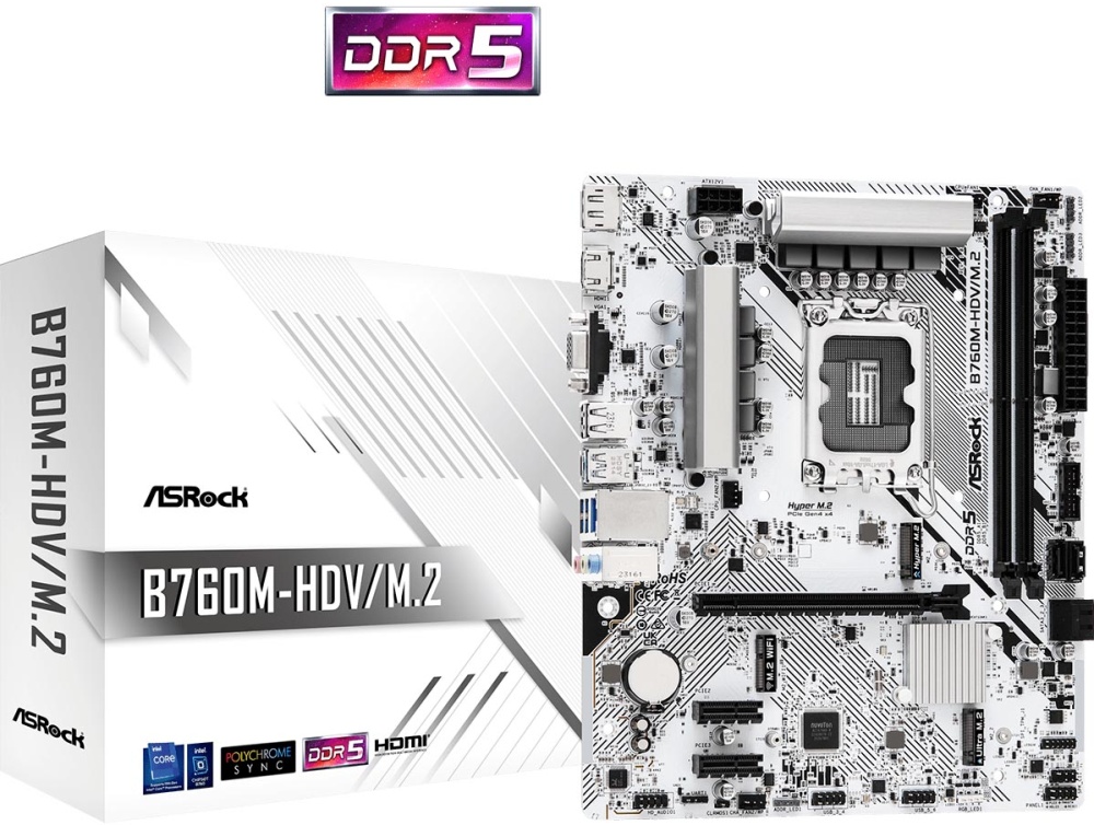 Материнская плата ASROCK B760M-HDV/M.2 (LGA1700, mATX) — купить по низкой цене в интернет-магазине ОНЛАЙН ТРЕЙД.РУ