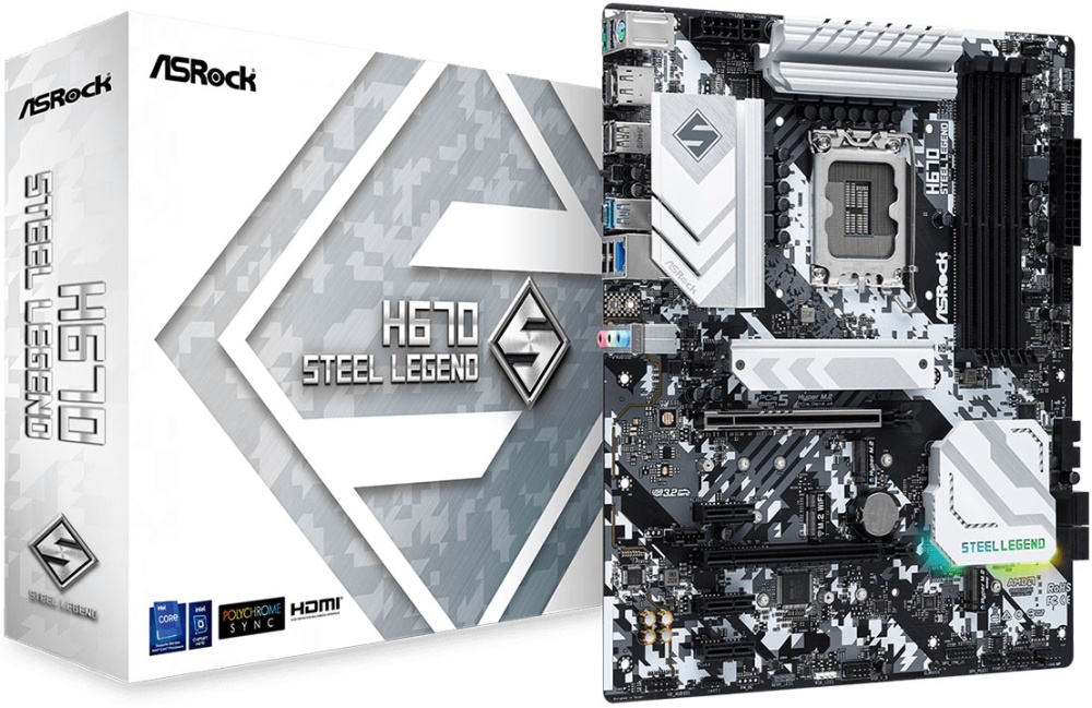 Материнская плата ASROCK H670 STEEL LEGEND (LGA1700, ATX) — купить по низкой цене в интернет-магазине ОНЛАЙН ТРЕЙД.РУ