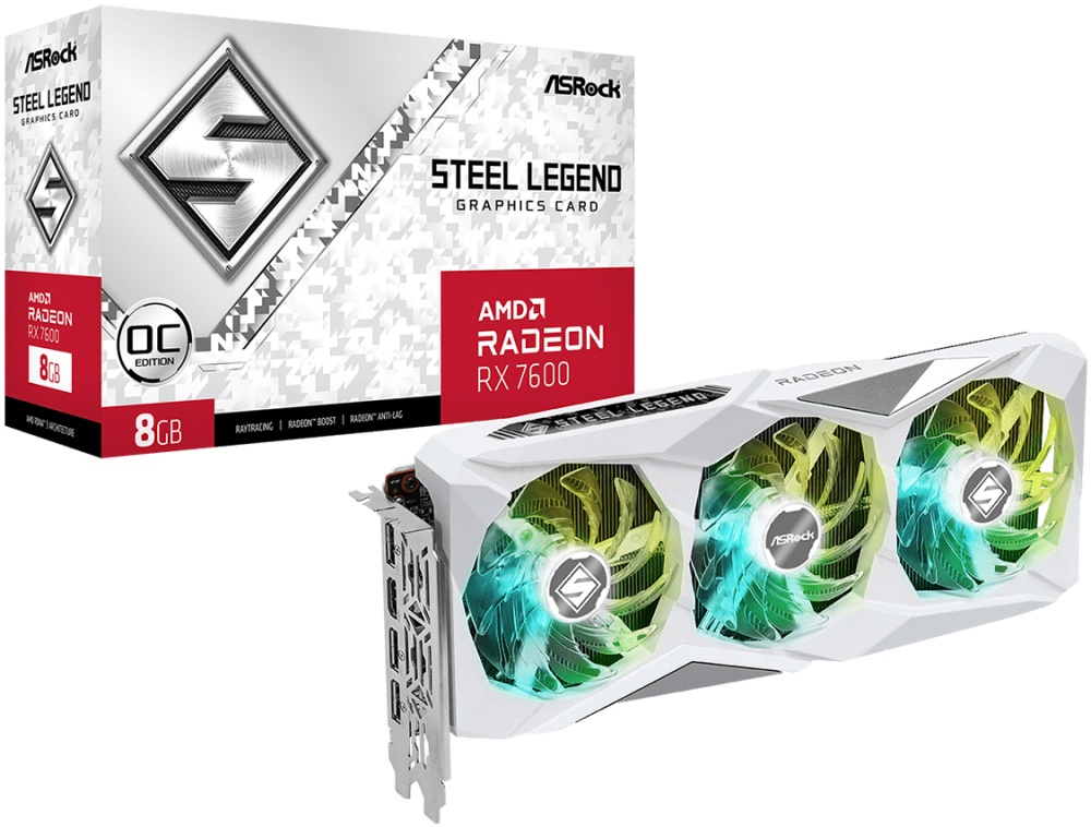 Видеокарта ASROCK Radeon RX 7600 STEEL LEGEND OC 8G RX7600 SL 8GO — купить по низкой цене в интернет-магазине ОНЛАЙН ТРЕЙД.РУ