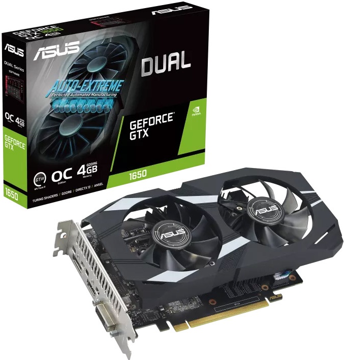 Видеокарта ASUS GeForce GTX 1650 DUAL OC 4G DUAL-GTX1650-O4GD6-P-EVO — купить по низкой цене в интернет-магазине ОНЛАЙН ТРЕЙД.РУ