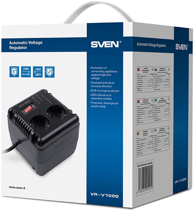 Автоматический стабилизатор напряжения SVEN VR-V1000 SV-015572 - купить по низко