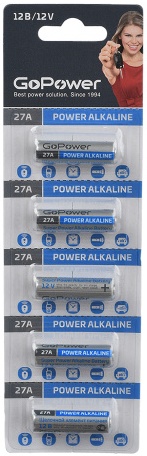 Батарейка GoPower LR27/A27/MN27 BL5 Alkaline 12V (00-00022424) 00-00022424 GoPower - купить по выгодной цене в интернет-магазине ОНЛАЙН ТРЕЙД.РУ Саратов