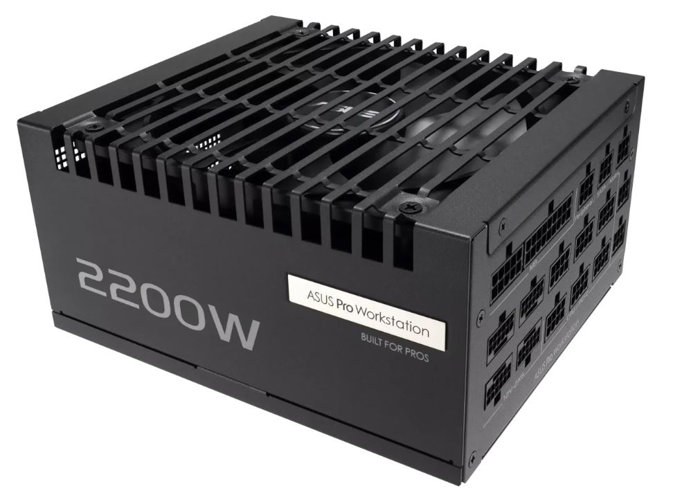 Блок питания ASUS Pro WS 2200W, 2200Вт, 80+ Platinum, 135мм, модульный, черный, вид 2