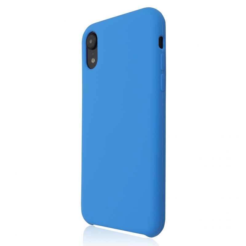 Купить синюю крышку. Голубой чехол на XR. Силиконовый чехол на айфон XR синий. Iphone XR В синем чехле. Голубой чехол на айфон XR.