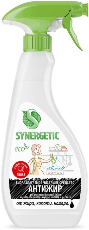 Чистящий спрей SYNERGETIC Антижир-Пена, для плит, духовок и гриля, биоразлагаемый, 500 мл 4607971455677 - купить по выгодной цене в интернет-магазине ОНЛАЙН ТРЕЙД.РУ Санкт-Петербург